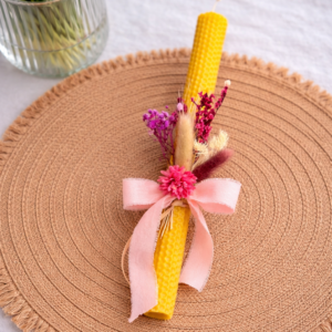 ΧΕΙΡΟΠΟΙΗΤΗ ΠΑΣΧΑΛΙΝΗ ΛΑΜΠΑΔΑ ΑΠΟ ΦΥΣΙΚΟ ΚΕΡΙ ΜΕΛΙΣΣΑΣ