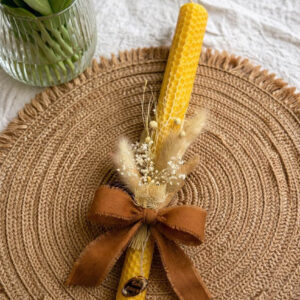 ΧΕΙΡΟΠΟΙΗΤΗ ΠΑΣΧΑΛΙΝΗ ΛΑΜΠΑΔΑ ΑΠΟ ΦΥΣΙΚΟ ΚΕΡΙ ΜΕΛΙΣΣΑΣ