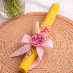 ΧΕΙΡΟΠΟΙΗΤΗ ΠΑΣΧΑΛΙΝΗ ΛΑΜΠΑΔΑ ΑΠΟ ΦΥΣΙΚΟ ΚΕΡΙ ΜΕΛΙΣΣΑΣ