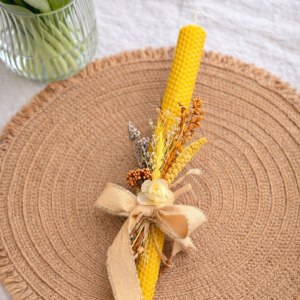 ΧΕΙΡΟΠΟΙΗΤΗ ΠΑΣΧΑΛΙΝΗ ΛΑΜΠΑΔΑ ΑΠΟ ΦΥΣΙΚΟ ΚΕΡΙ ΜΕΛΙΣΣΑΣ