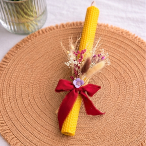 ΧΕΙΡΟΠΟΙΗΤΗ ΠΑΣΧΑΛΙΝΗ ΛΑΜΠΑΔΑ ΑΠΟ ΦΥΣΙΚΟ ΚΕΡΙ ΜΕΛΙΣΣΑΣ