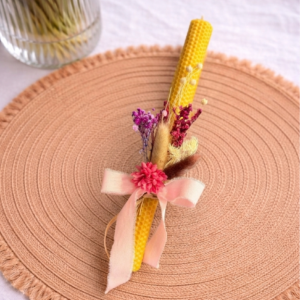 ΧΕΙΡΟΠΟΙΗΤΗ ΠΑΣΧΑΛΙΝΗ ΛΑΜΠΑΔΑ ΑΠΟ ΦΥΣΙΚΟ ΚΕΡΙ ΜΕΛΙΣΣΑΣ