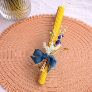 ΧΕΙΡΟΠΟΙΗΤΗ ΠΑΣΧΑΛΙΝΗ ΛΑΜΠΑΔΑ ΑΠΟ ΦΥΣΙΚΟ ΚΕΡΙ ΜΕΛΙΣΣΑΣ